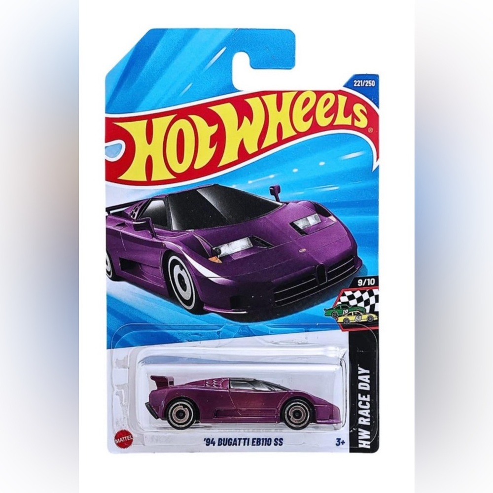 Hot Wheels 2025 HW Race Day – ’94 Bugatti EB110SS (Pearl Viola) Col# 221/250